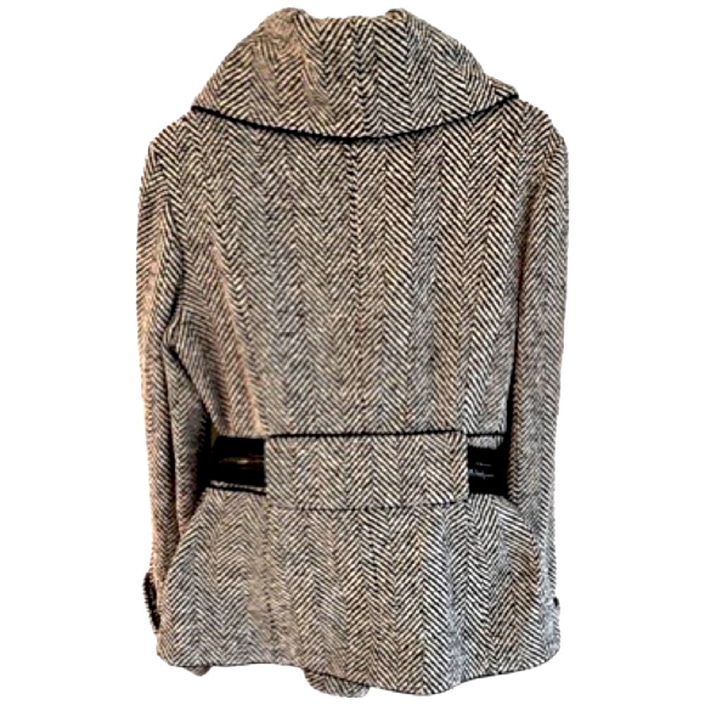 Adorable Betsey Johnson Herringbone Tweed Car Coat - Size 14 - Picture 4 of 12